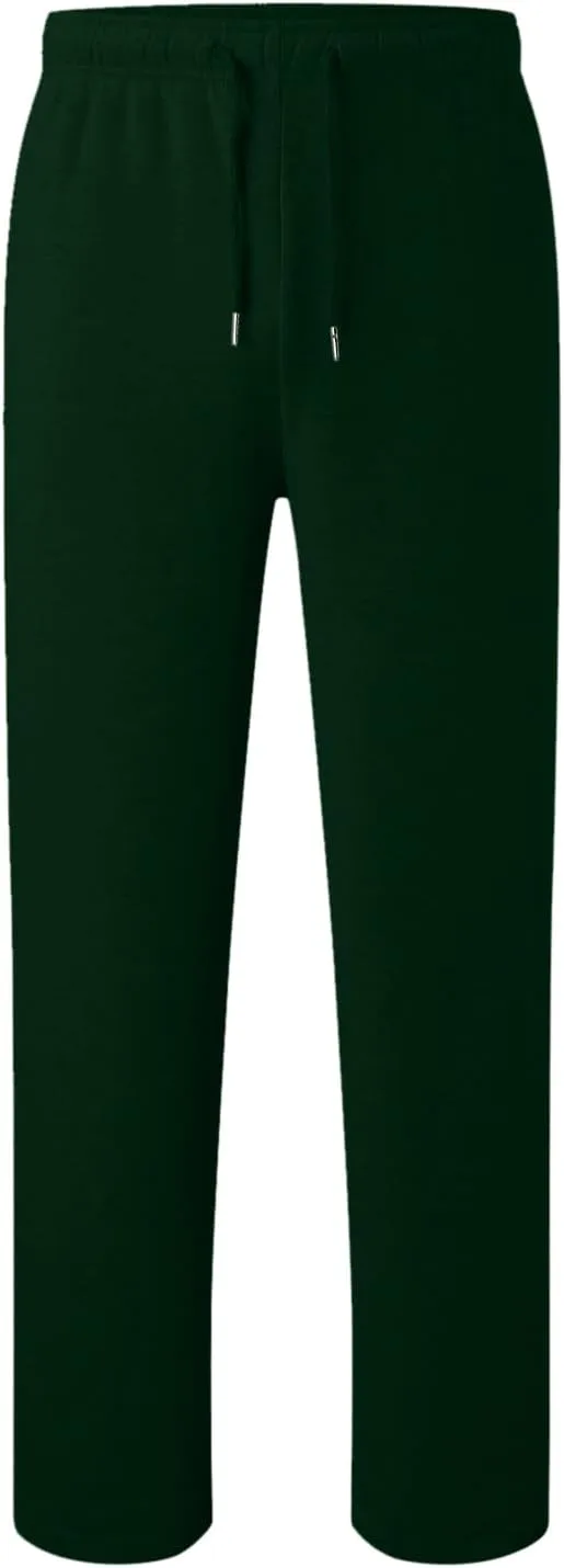 Mens Straight Leg Sweatpants Baggy Elastic Waist Athletic Pants Cozy Casual Fleece Pants Open Bottom Sweat Pants 2025