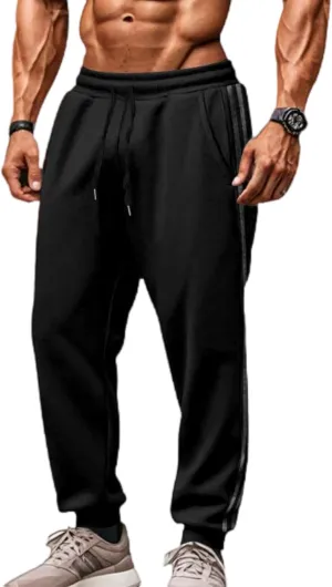 Men's Sweatpants Joggers Drawstring Waist Athletic Pants Tapered Lounge Pants with Pockets