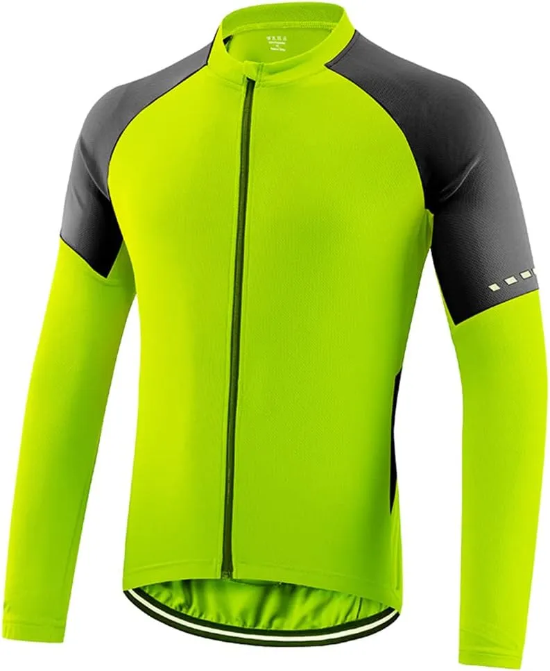 Meufam Men Cycling Bike Jacket Thermal Running Windproof Breathable Insulated Jersey Reflective Softshell Windbreaker