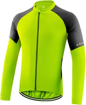 Meufam Men Cycling Bike Jacket Thermal Running Windproof Breathable Insulated Jersey Reflective Softshell Windbreaker