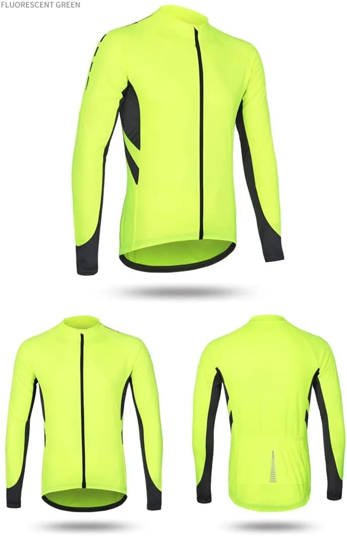 Meufam Men's Cycling Jacket Windbreaker Winter Thermal Running Jacket Reflective Softshell Breathable Bike Jacket Windproof