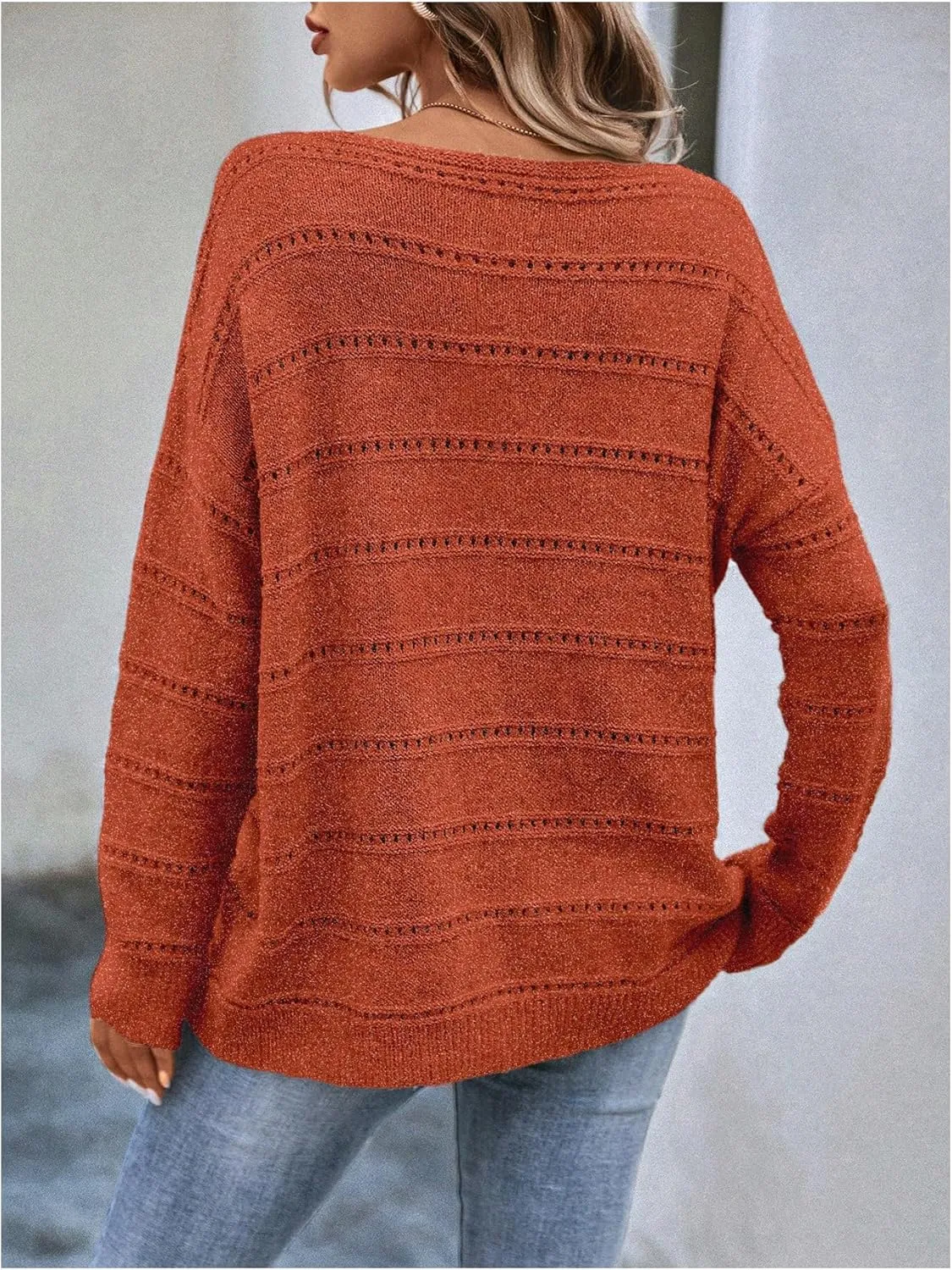 Milumia Women's Off The Shoulder Sweater Long Sleeve Oversized Knit Boat Neck Jumper Tops