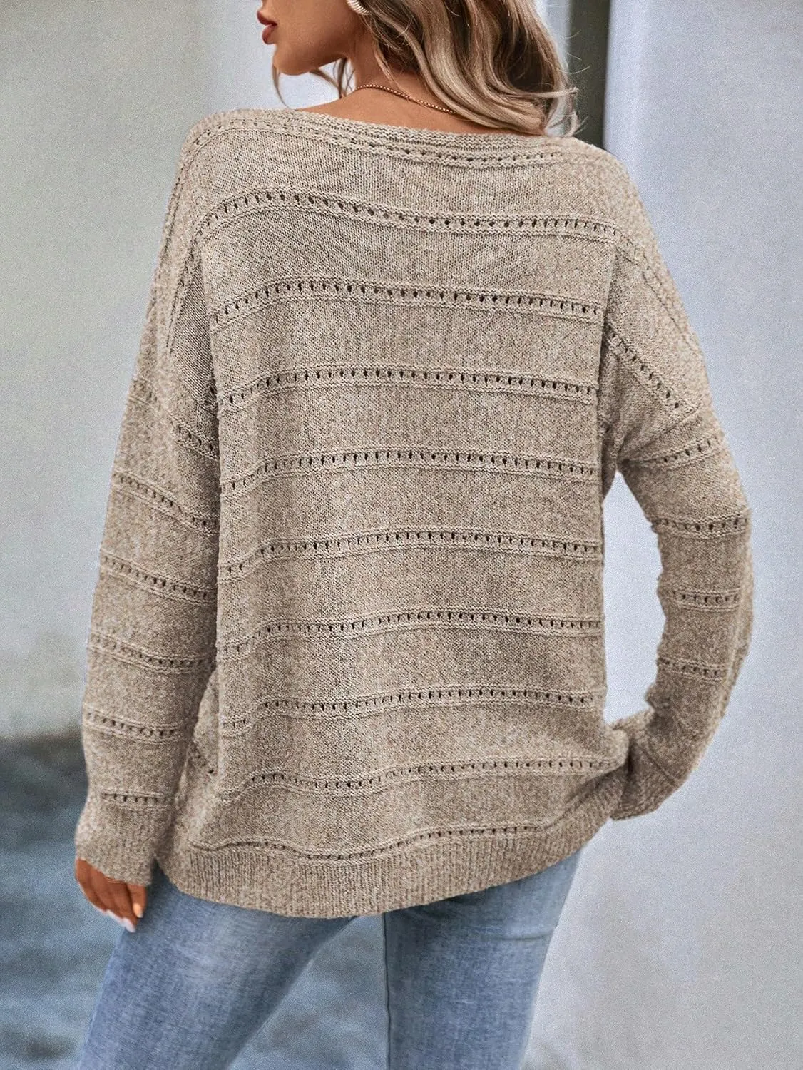 Milumia Women's Off The Shoulder Sweater Long Sleeve Oversized Knit Boat Neck Jumper Tops