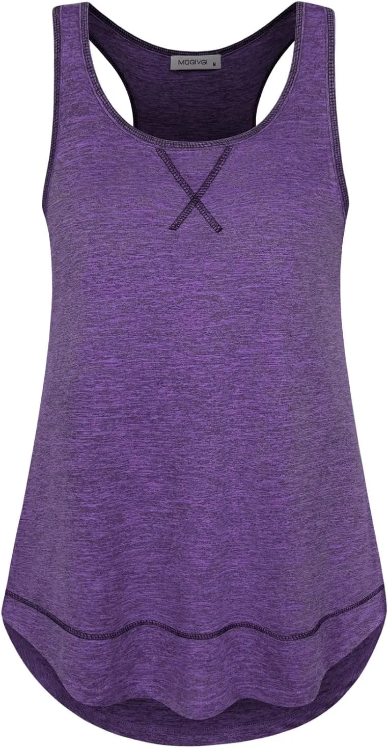 MOQIVGI Womens Racerback Workout Tank Tops Sleeveless Activewear Yoga Gym Sports Shirts