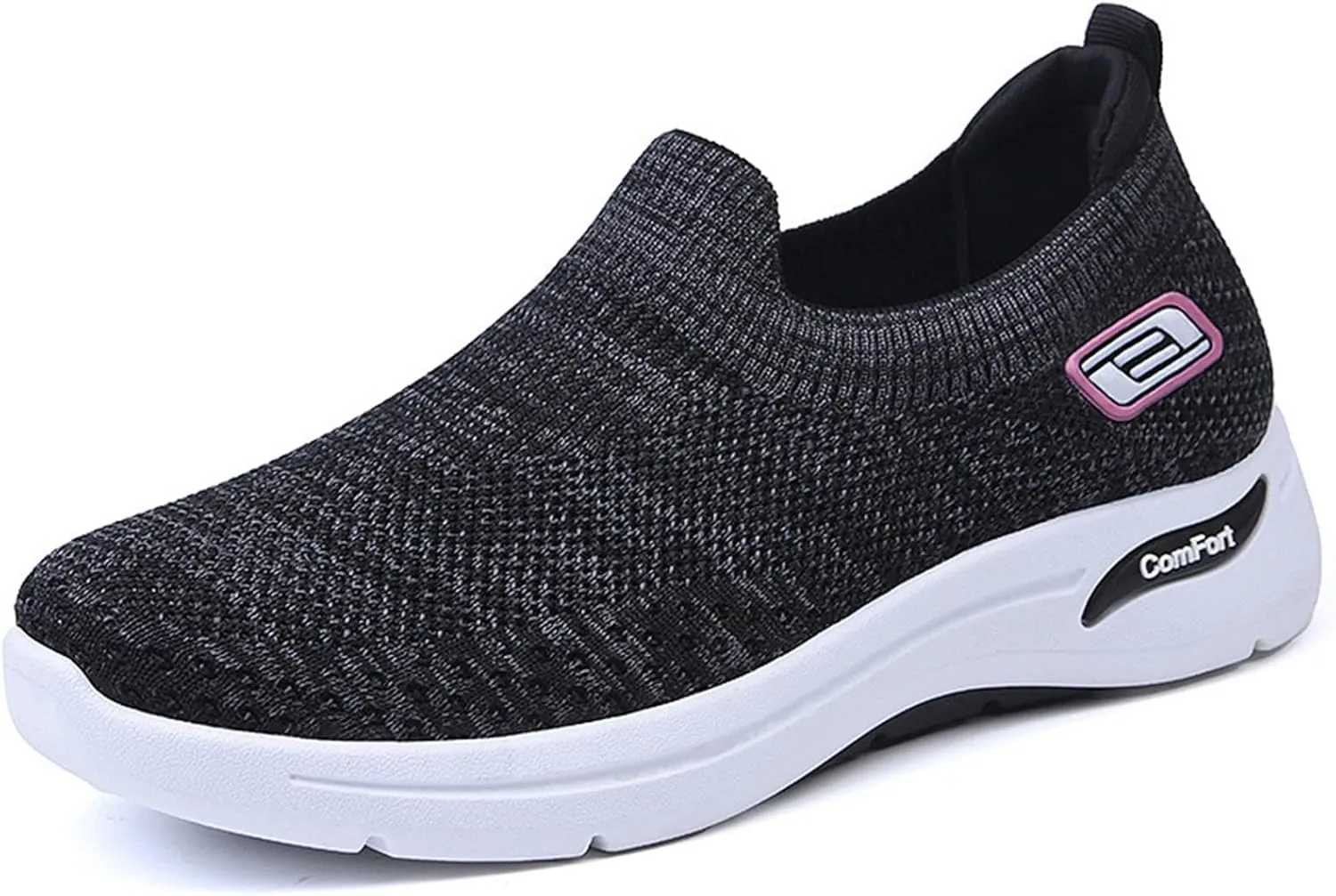 Orthopedic Shoes for Women Breathable Slip on Diabetic Shoes Comfort Wear Plantar Fasciitis Shoe, Wide Width Soft Sole Arch Support Walking Sneakers Casual Mesh Comfortable Tennis Sneakers