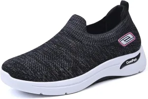 Orthopedic Shoes for Women Breathable Slip on Diabetic Shoes Comfort Wear Plantar Fasciitis Shoe, Wide Width Soft Sole Arch Support Walking Sneakers Casual Mesh Comfortable Tennis Sneakers