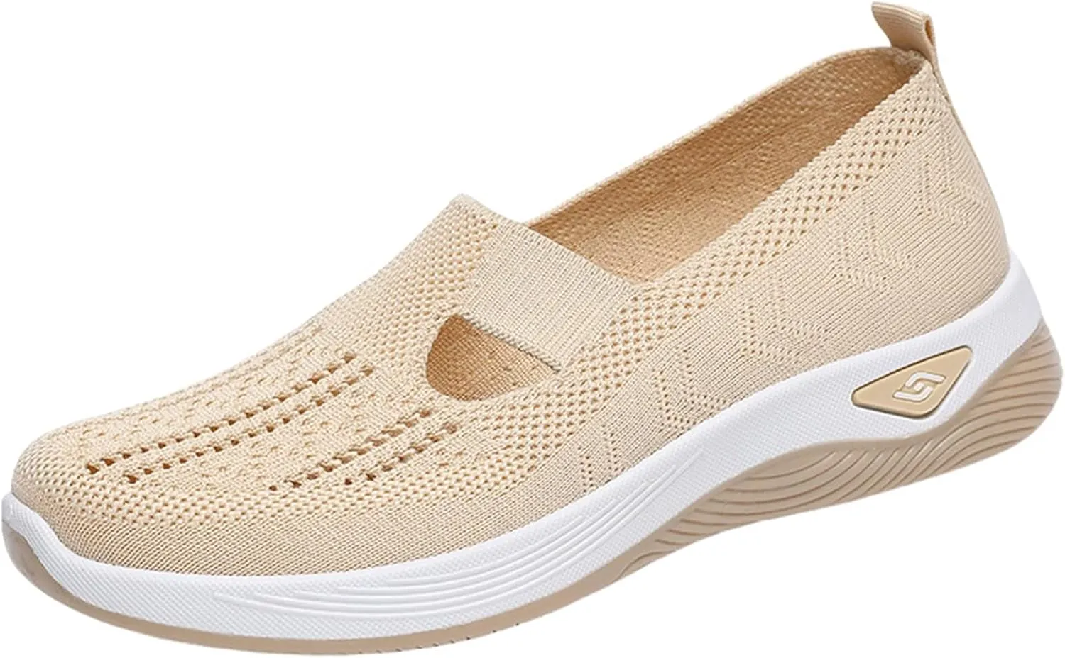 Orthopedic Walking Shoes for Women Slip on Diabetic Shoes Hands Free Slip-ins Shoe, Breathable Mesh Knitted Orthowalk Sneakers Neuropathy Plantar Fasciitis Comfort Wear Orthowear Shoe