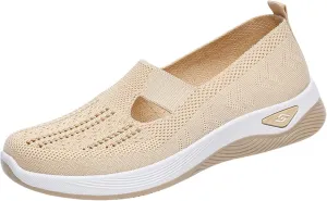 Orthopedic Walking Shoes for Women Slip on Diabetic Shoes Hands Free Slip-ins Shoe, Breathable Mesh Knitted Orthowalk Sneakers Neuropathy Plantar Fasciitis Comfort Wear Orthowear Shoe