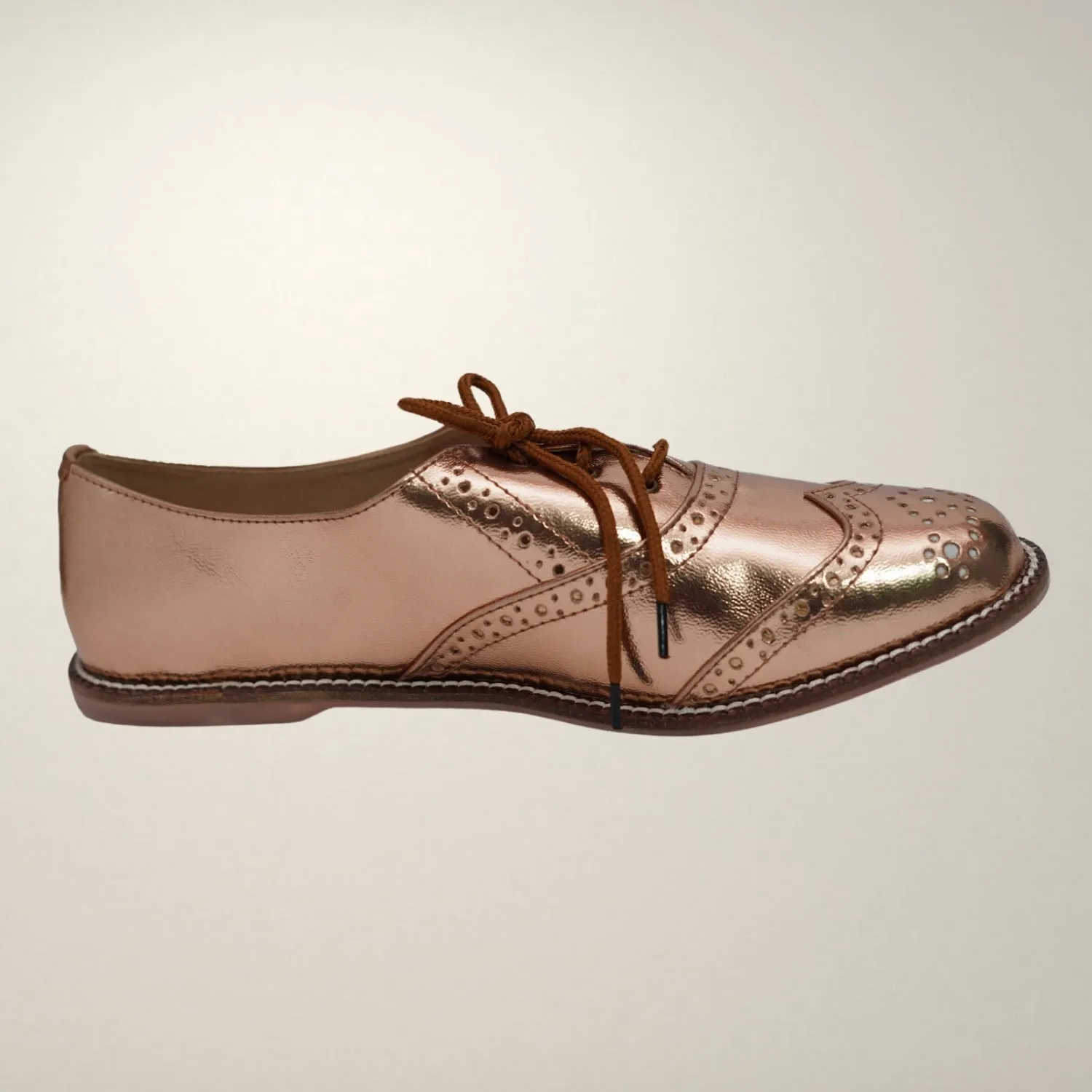 Oxford Brogues For Women | Hand-Crafted | Party Wear | Rose Gold