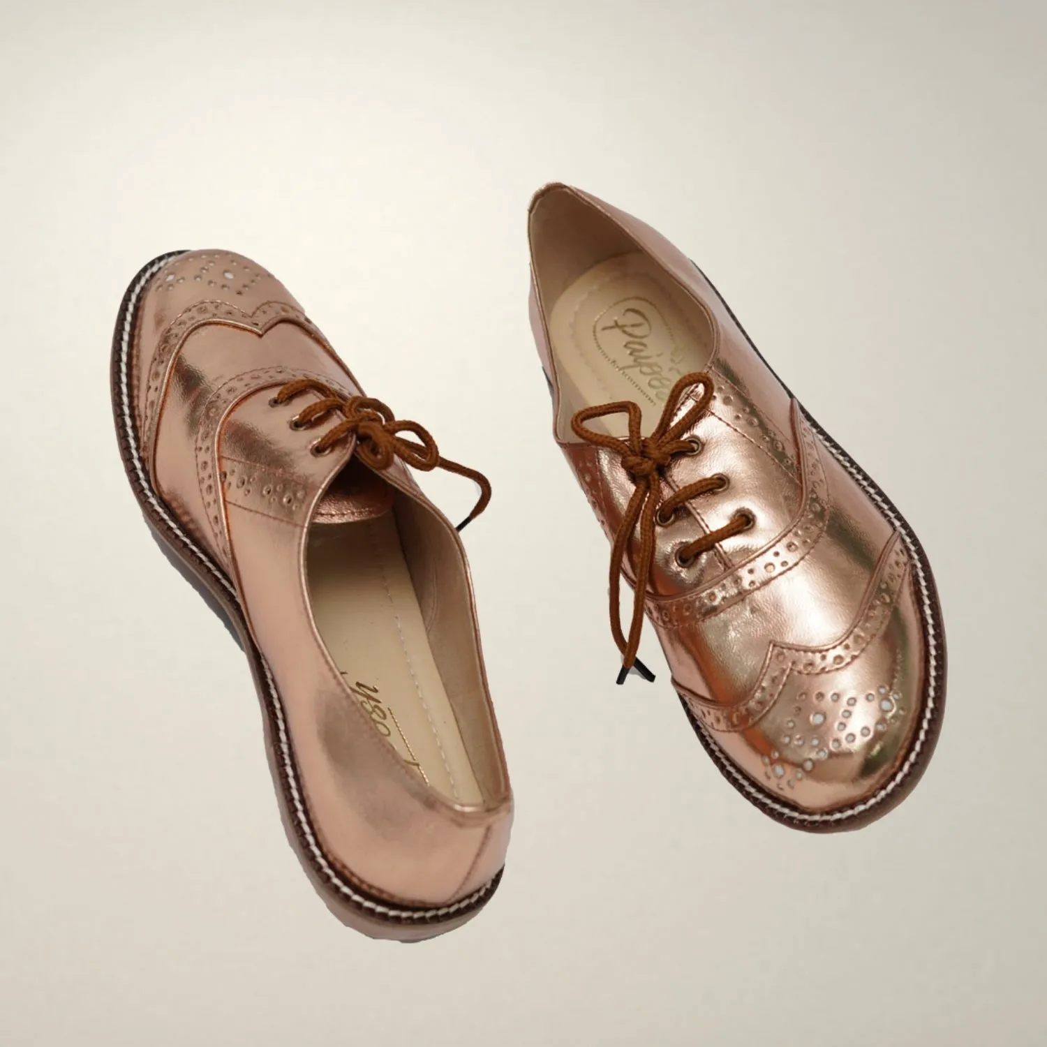 Oxford Brogues For Women | Hand-Crafted | Party Wear | Rose Gold