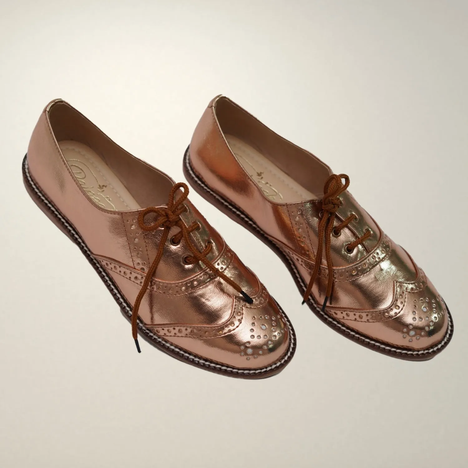Oxford Brogues For Women | Hand-Crafted | Party Wear | Rose Gold