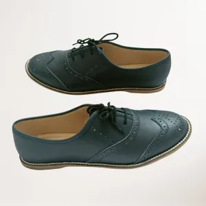 Oxford Brogues | Hand Crafted | Formal Shoes for Women | Navy Blue