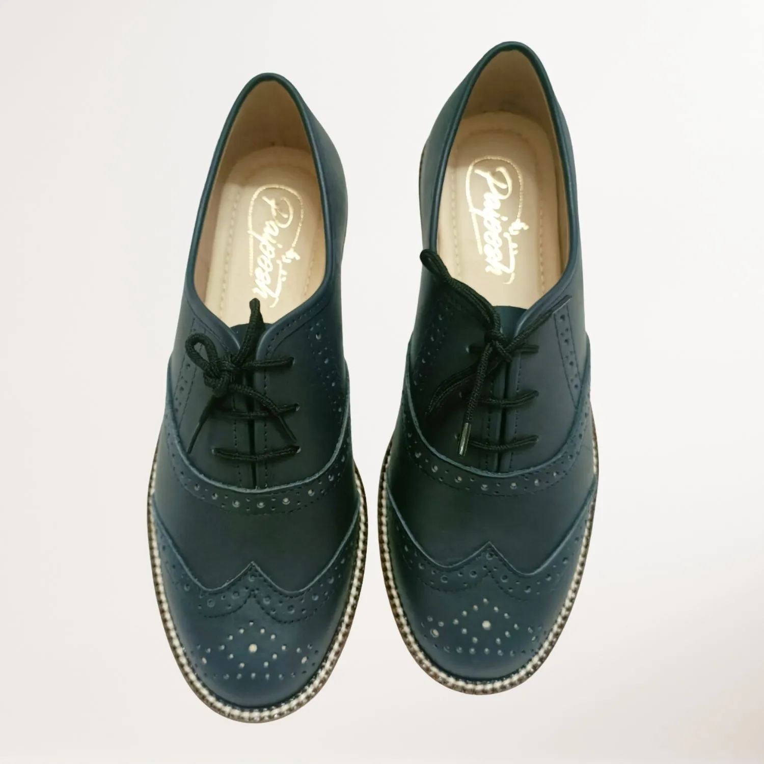 Oxford Brogues | Hand Crafted | Formal Shoes for Women | Navy Blue