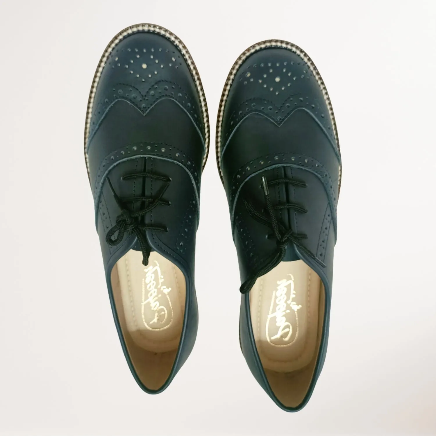 Oxford Brogues | Hand Crafted | Formal Shoes for Women | Navy Blue