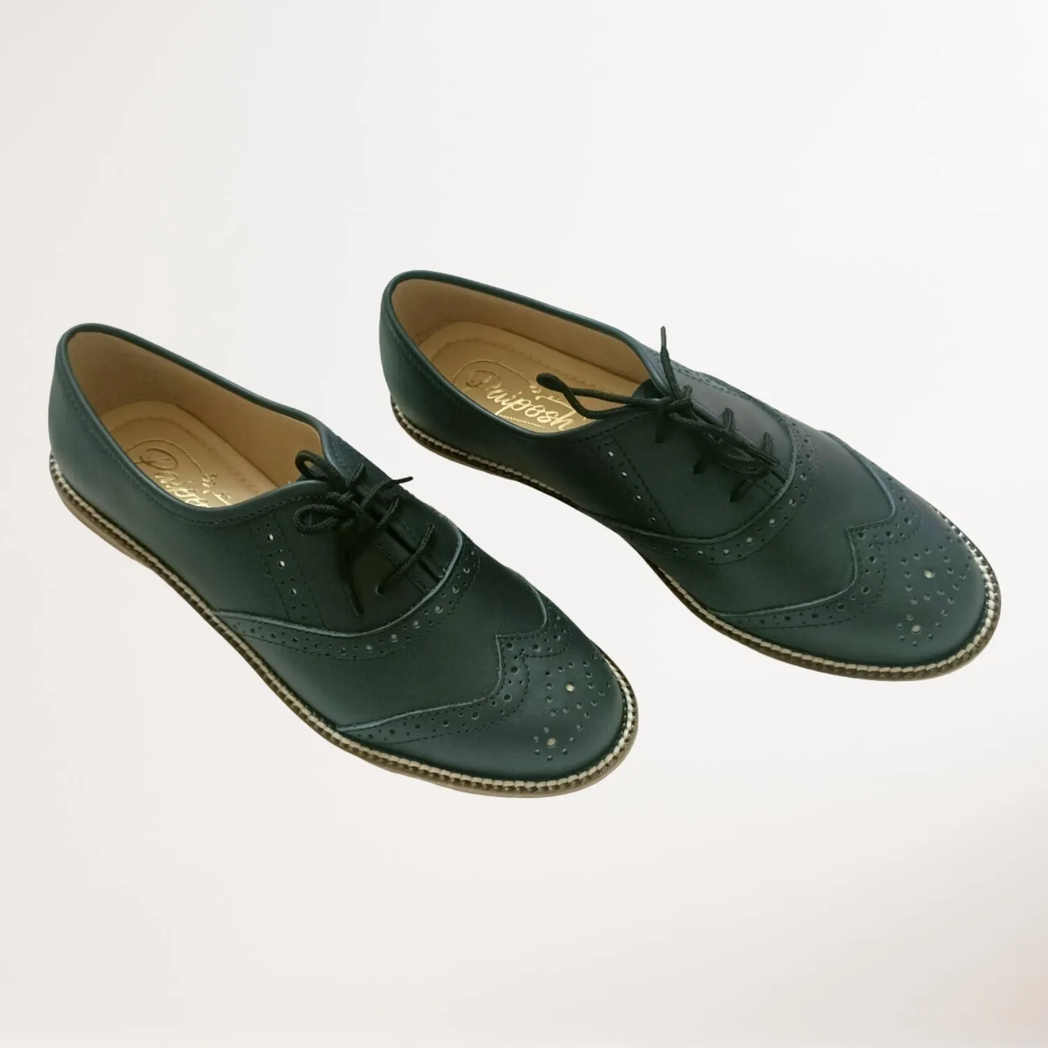 Oxford Brogues | Hand Crafted | Formal Shoes for Women | Navy Blue