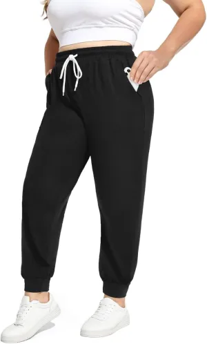 RITERA Plus Size Sweatpants for Women Soft Lounge Pants Casual Loose Comfy Pajama Drawstring Pant with Pockets XL-5XL