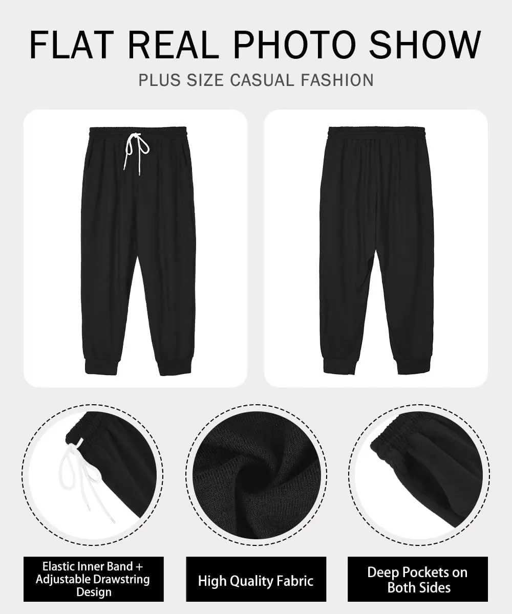 RITERA Plus Size Sweatpants for Women Soft Lounge Pants Casual Loose Comfy Pajama Drawstring Pant with Pockets XL-5XL