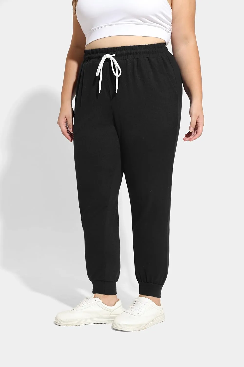 RITERA Plus Size Sweatpants for Women Soft Lounge Pants Casual Loose Comfy Pajama Drawstring Pant with Pockets XL-5XL