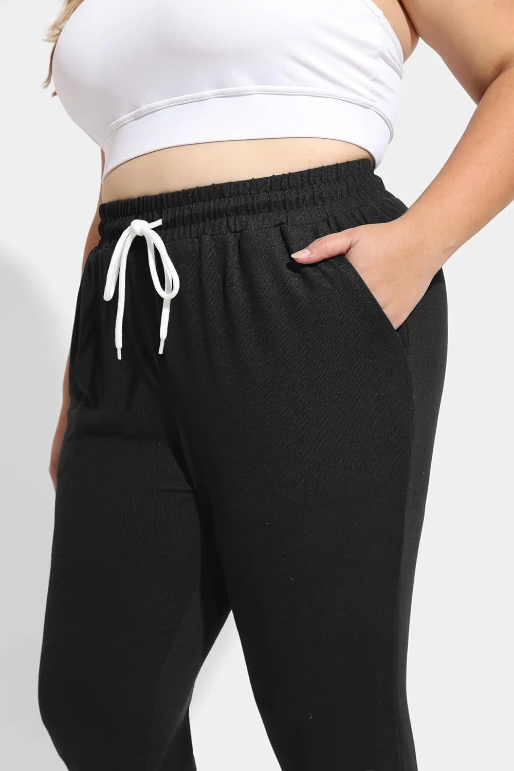 RITERA Plus Size Sweatpants for Women Soft Lounge Pants Casual Loose Comfy Pajama Drawstring Pant with Pockets XL-5XL