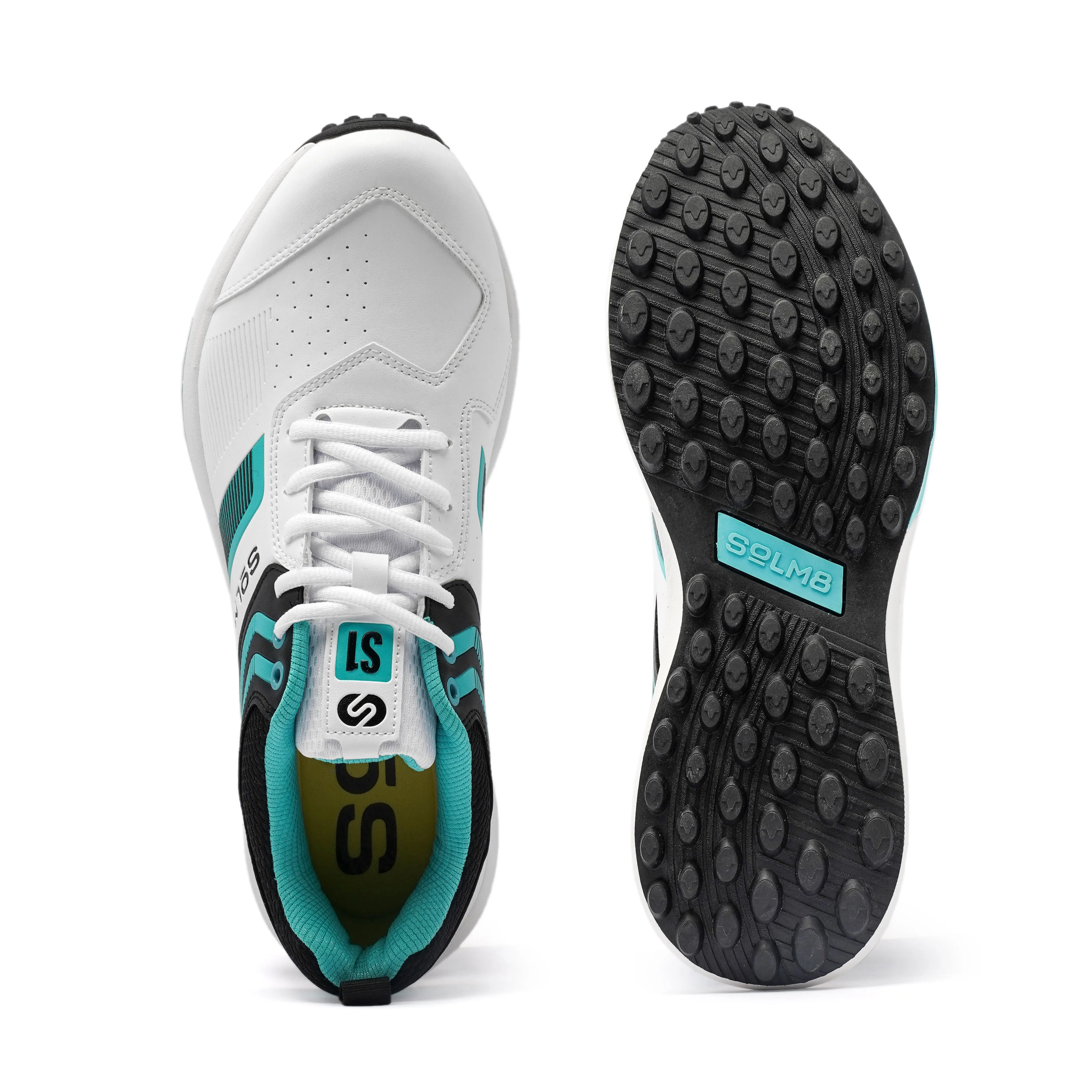 S1 Teal Black Cricket Shoes