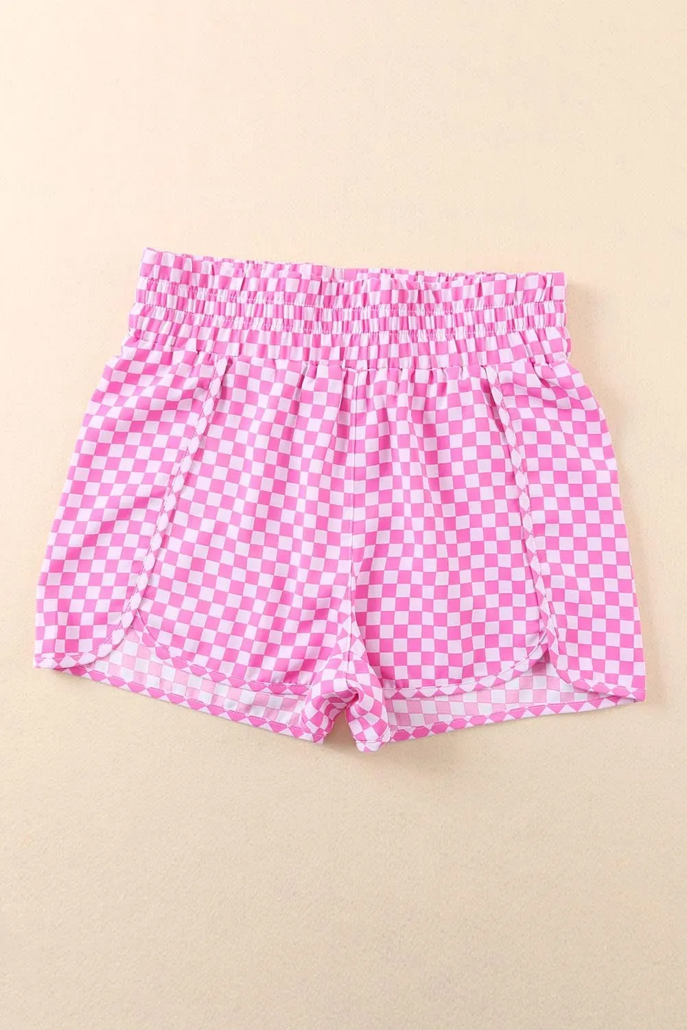 SELINK Shorts for Women Casual Pink Leopard High Waisted Athletic Shorts Shirred High Waist Daily