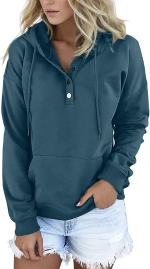Sweatshirt for Women Zip Up Women's Casual Hoodies Long Sleeve Solid Lightweight Pullover Tops Loose Sweatshirt with Pocket