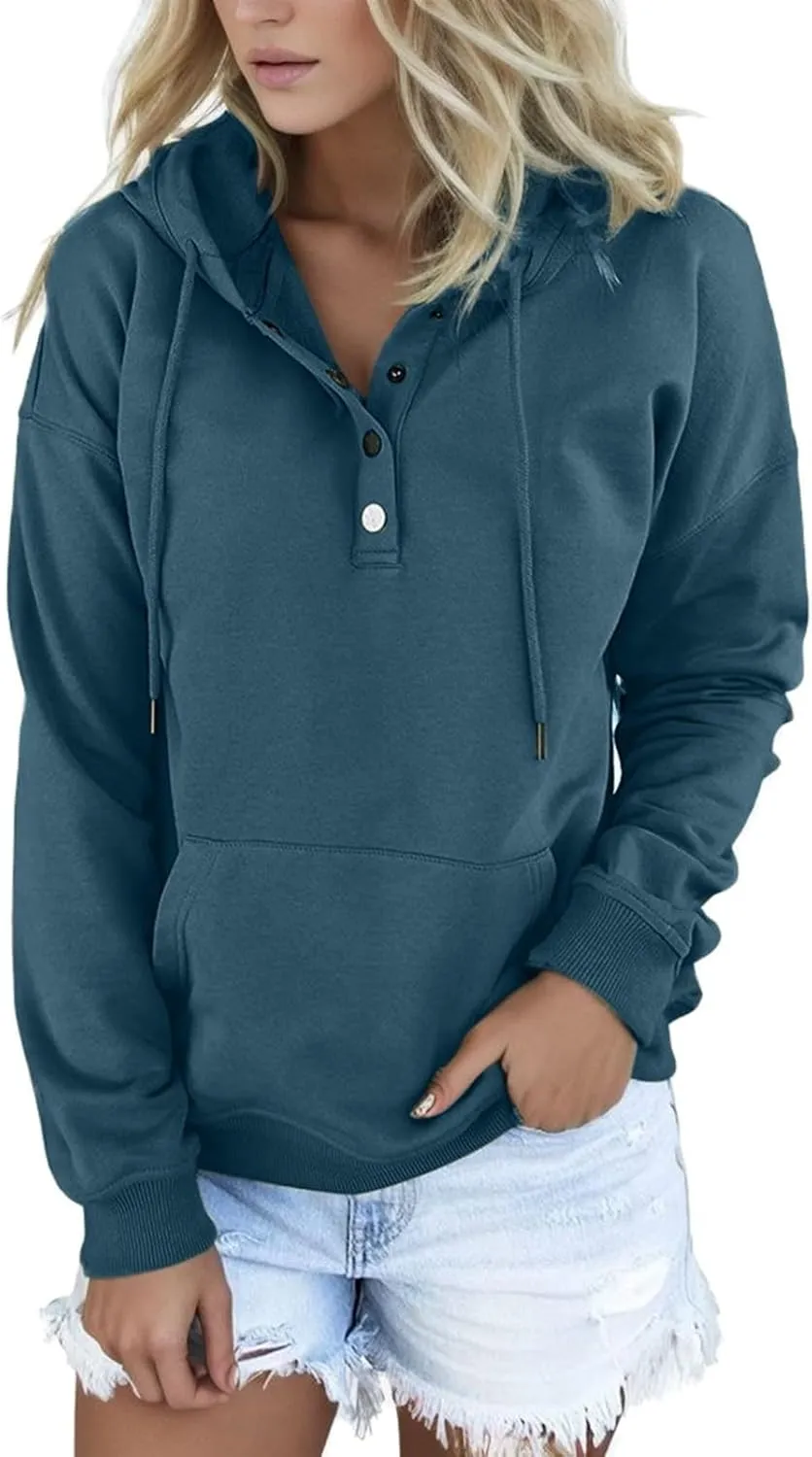 Sweatshirt for Women Zip Up Women's Casual Hoodies Long Sleeve Solid Lightweight Pullover Tops Loose Sweatshirt with Pocket