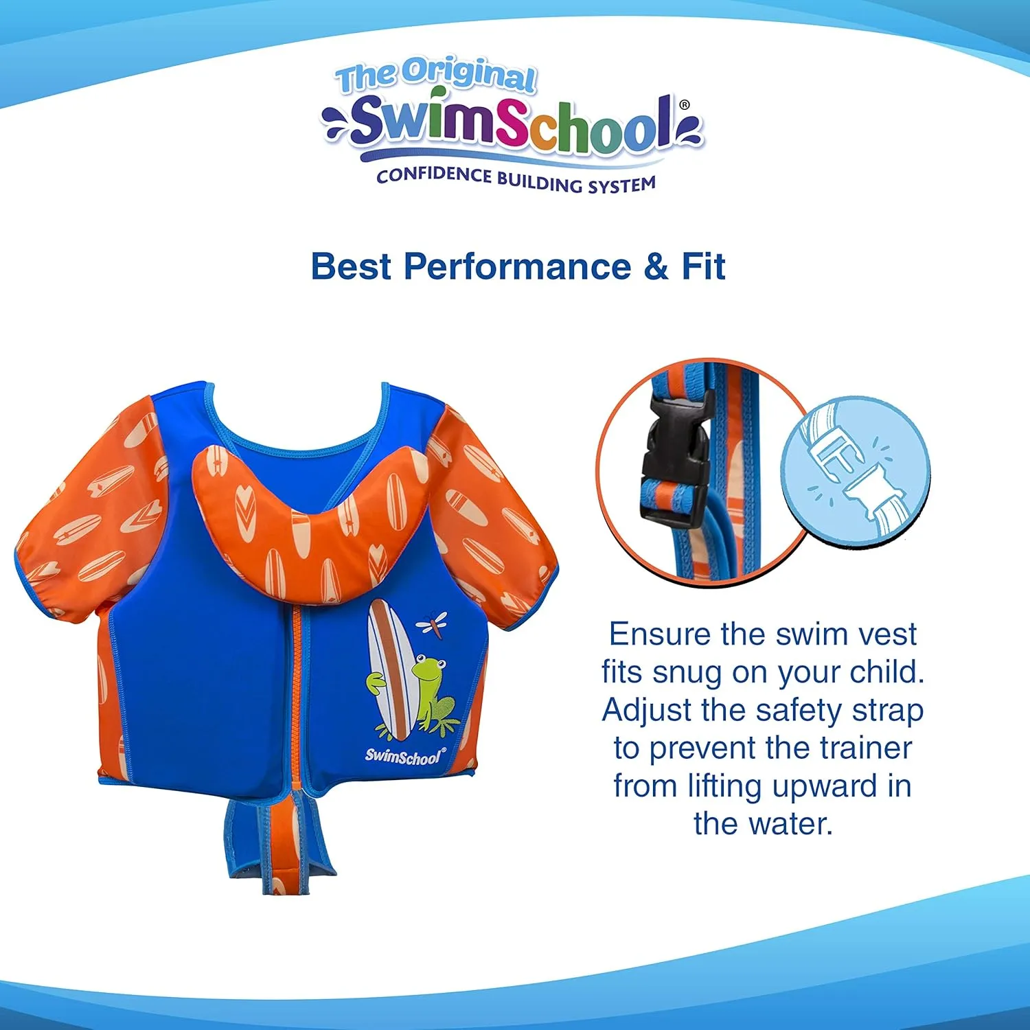 SwimSchool Kids Swim Trainer Vests for Toddlers Ages 2-6  Boys/Girls  Multiple Colors/Styles  Learn to Swim Floaties