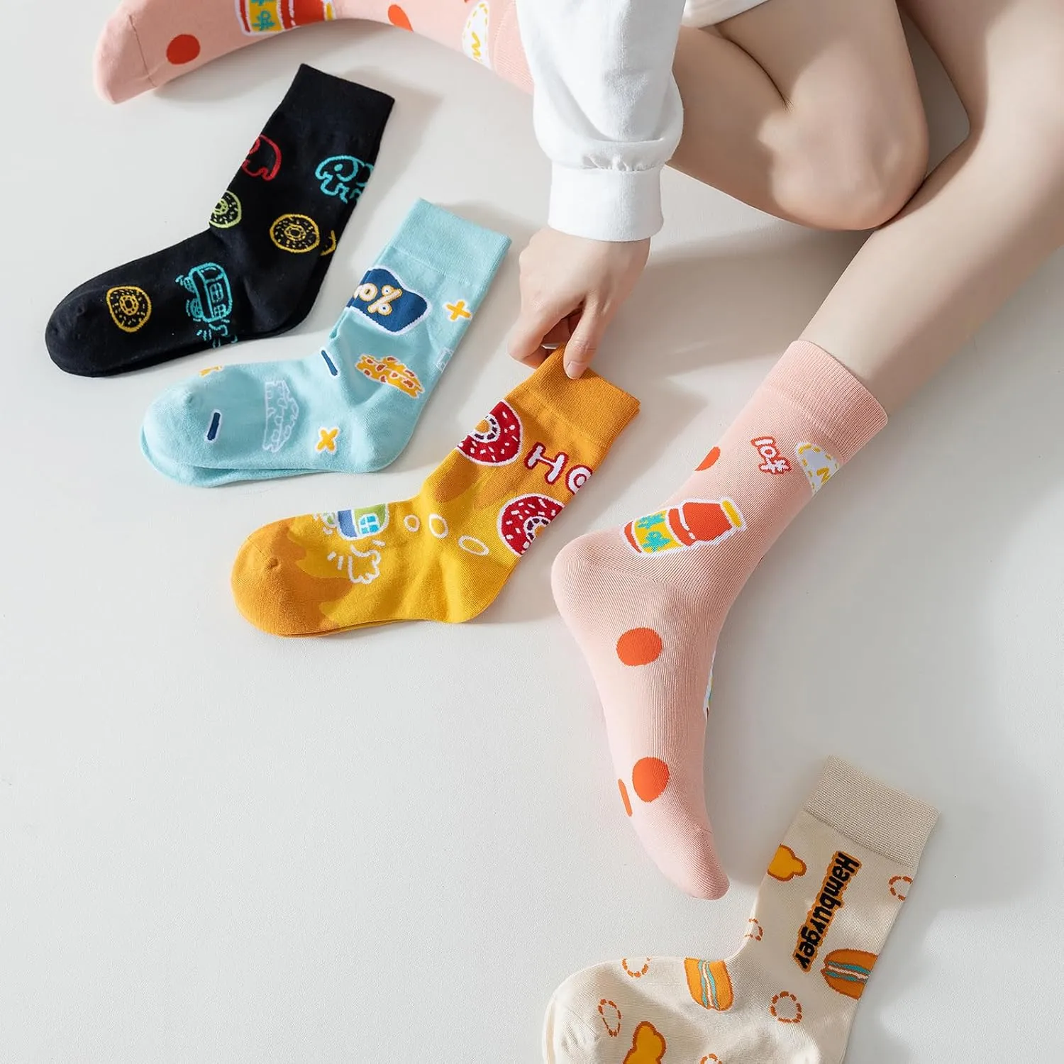 Tagoo Painiting Art Printed Socks Funny Novelty Crew Socks