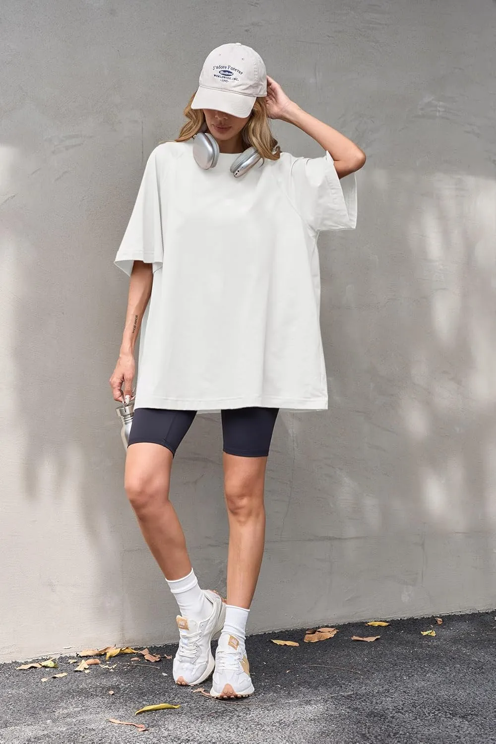 Tankaneo Womens Oversized Tshirts Crew Neck Short Raglan Sleeve Tunic Tops Summer Casual Loose Fit Workout Tee Shirts