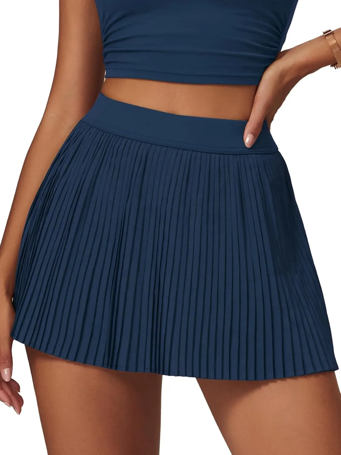Tennis Skirts for Women Golf Skirts High Waisted Pleated Athletic Skorts Workout Mini Skirt with Pockets Shorts