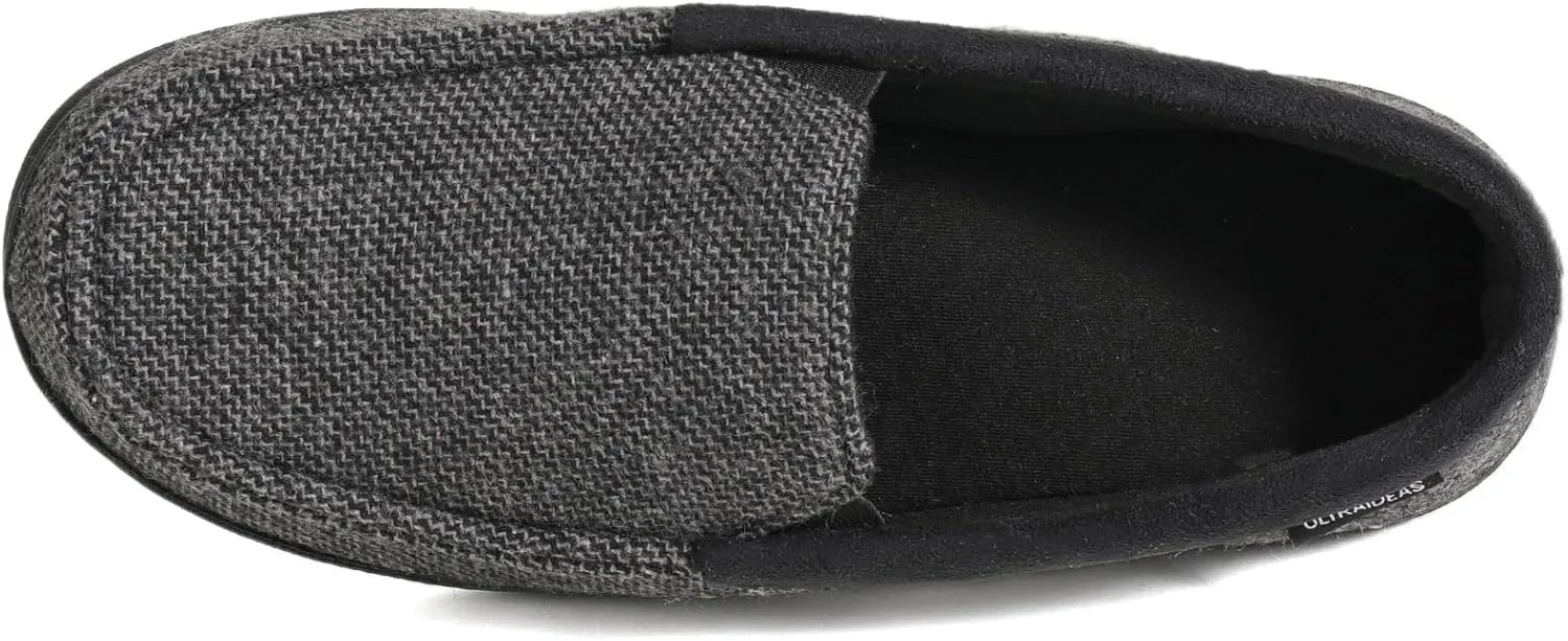 ULTRAIDEAS Men's Carver Slippers Moc Loafer House Shoes Memory Foam