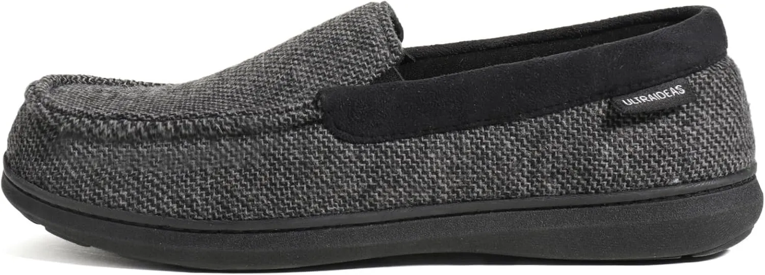 ULTRAIDEAS Men's Carver Slippers Moc Loafer House Shoes Memory Foam