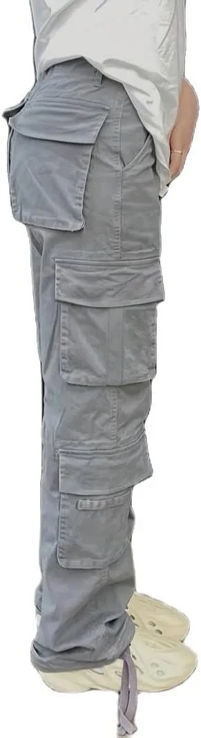 Vintage Cargo Pants Baggy Jeans Women Fashion 90s Streetwear Pockets Wide Leg High Waist Straight Y2k Denim Trousers Overalls