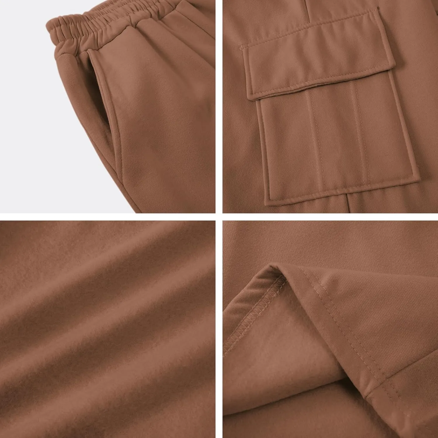 Wide Leg Cargo Sweatpants for Women High Waisted Baggy Fleece Joggers Casual Athletic Sweats Pants with Pockets