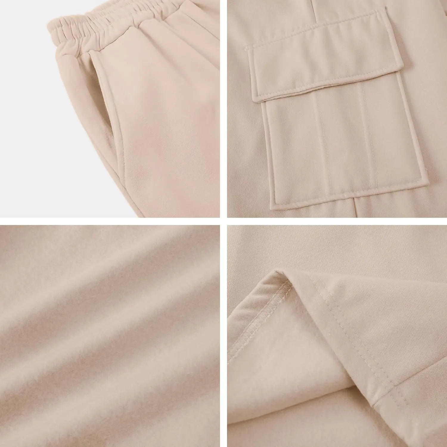 Wide Leg Cargo Sweatpants for Women High Waisted Baggy Fleece Joggers Casual Athletic Sweats Pants with Pockets