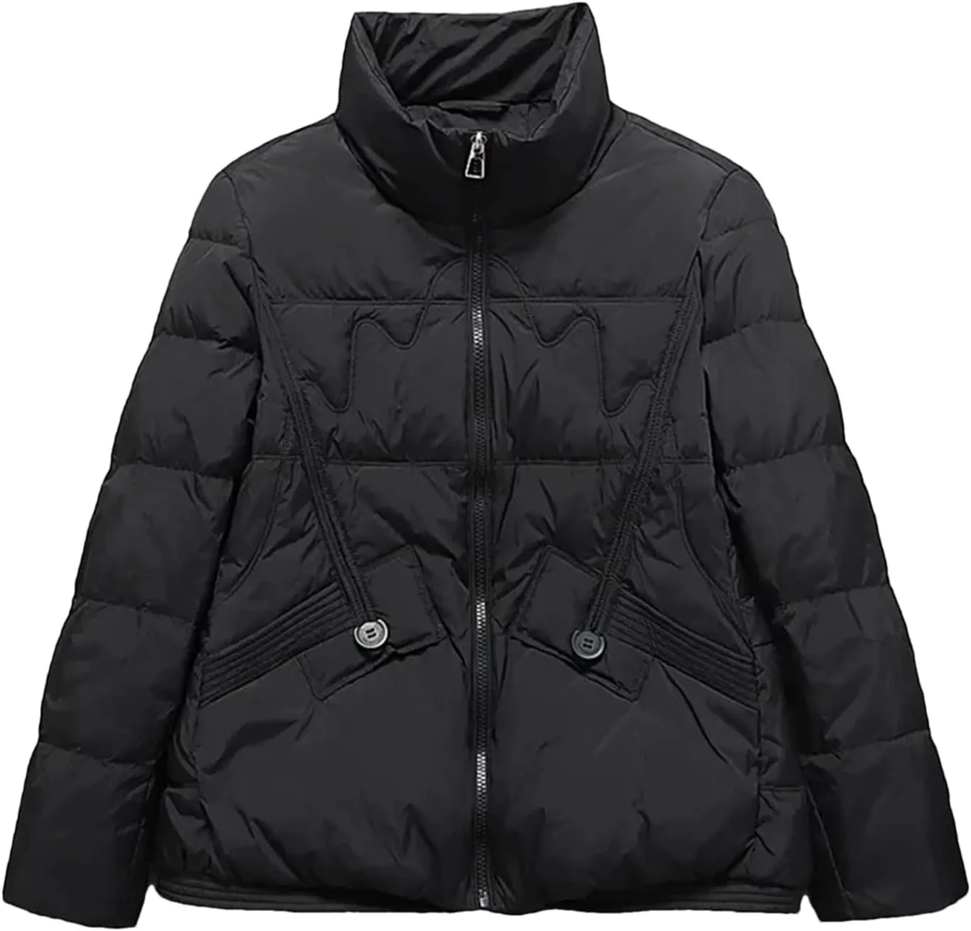 Winter White Duck Down Coat Women Short Puffer Jacket Casual Warm Light Parkas
