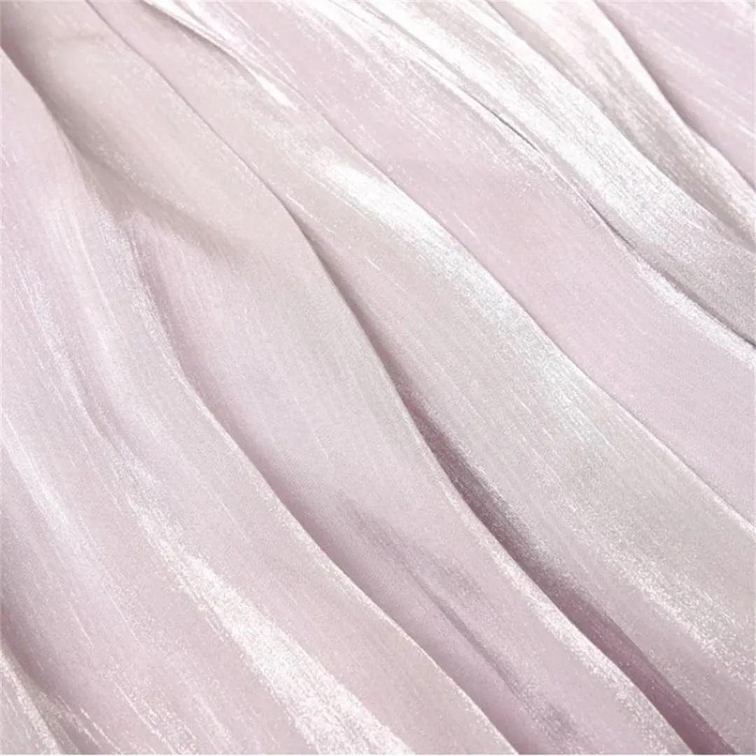 Women Casual Solid Color Pleated Skirt Elastic Waist Harajuku A-Line Maxi Skirts