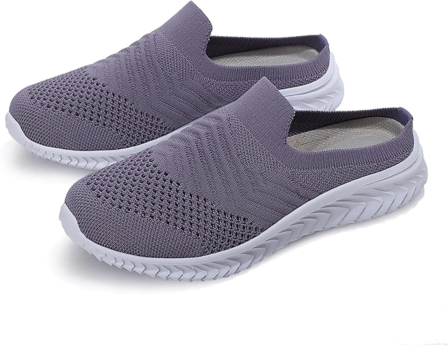 Women Comfortable Slip On Shoes Lightweight Walking Sneakers Canvas Casual Flats Non Slip Elastic Loafers