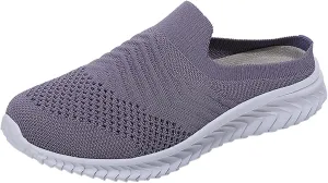 Women Comfortable Slip On Shoes Lightweight Walking Sneakers Canvas Casual Flats Non Slip Elastic Loafers