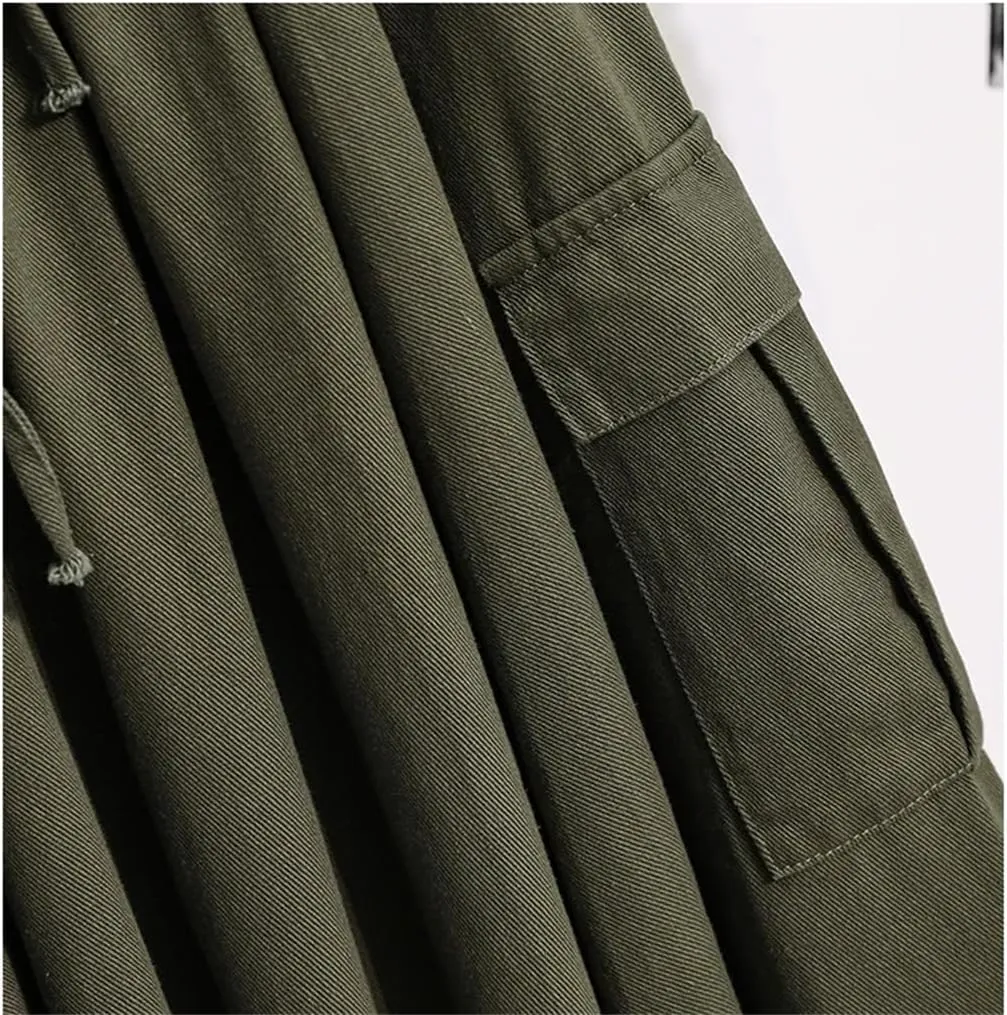 Women Summer Cotton Casual Solid Color Loose Female High Waist Mid Length A-Line Skirts
