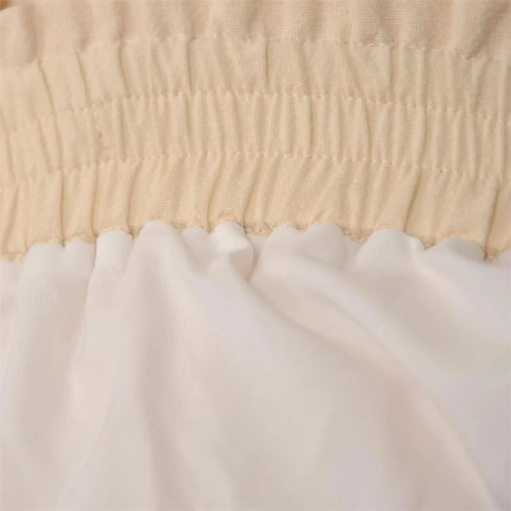 Women Summer Elastic Waisted Drawstring Casual Ruched Skirts High Waist A Line Large Swing Long Skirt