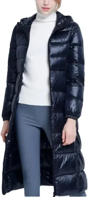 Women Winter Long Hooded Down Jacket Warm Thick Down Coat Parkas Slim Puffer Outerwear