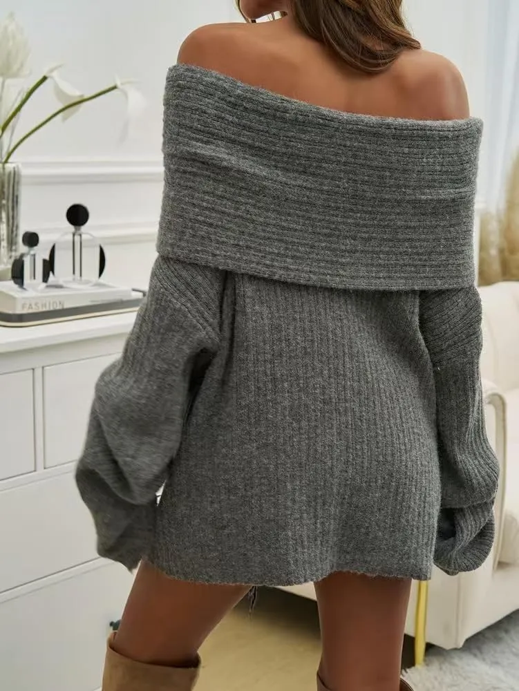 Women's 2025 Trendy Fall Off Shoulder Oversized Sweaters Casual Loose Long Sleeve Slouchy Pullover Tops Y2k Clothes