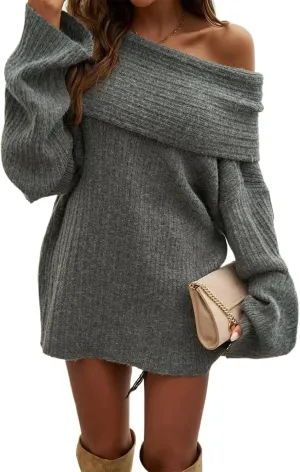 Women's 2025 Trendy Fall Off Shoulder Oversized Sweaters Casual Loose Long Sleeve Slouchy Pullover Tops Y2k Clothes