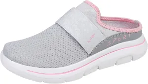Womens Backless Sneakers Mesh Slip-on Mule Shoes Womens Running Shoes High Top Black Casual Shoes Black Sneakers Platform Tennis Shoe Loafers Casual Slip On