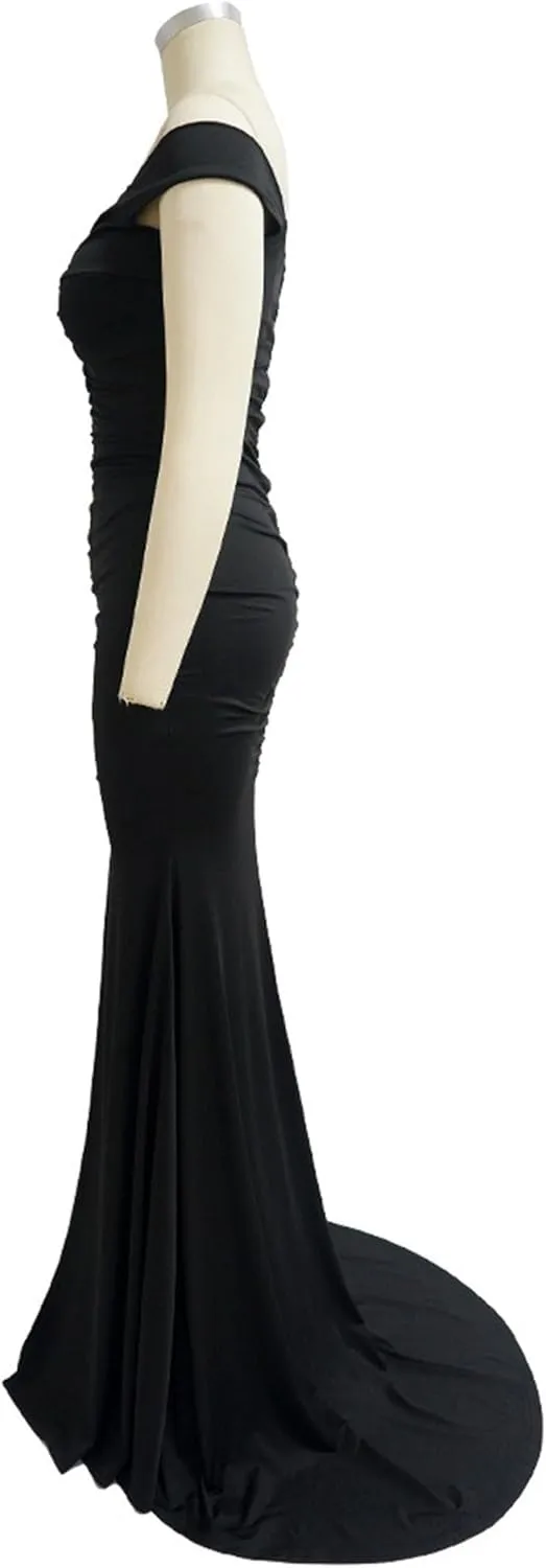 Women's Bodycon Ruched Elegant Formal Dress V Neck Sexy Slim Fit Prom Dress Split Hem Stylish Cocktail Dresses