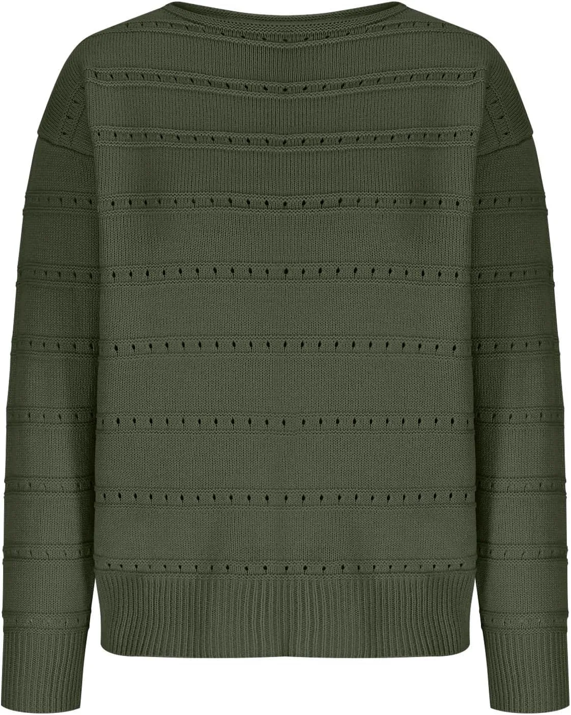 Womens Casual Sweater Lightweight Long Sleeve Off Shoulder Pullover Top Dressy Hollow Out Shirt 2024 Fall Outfits