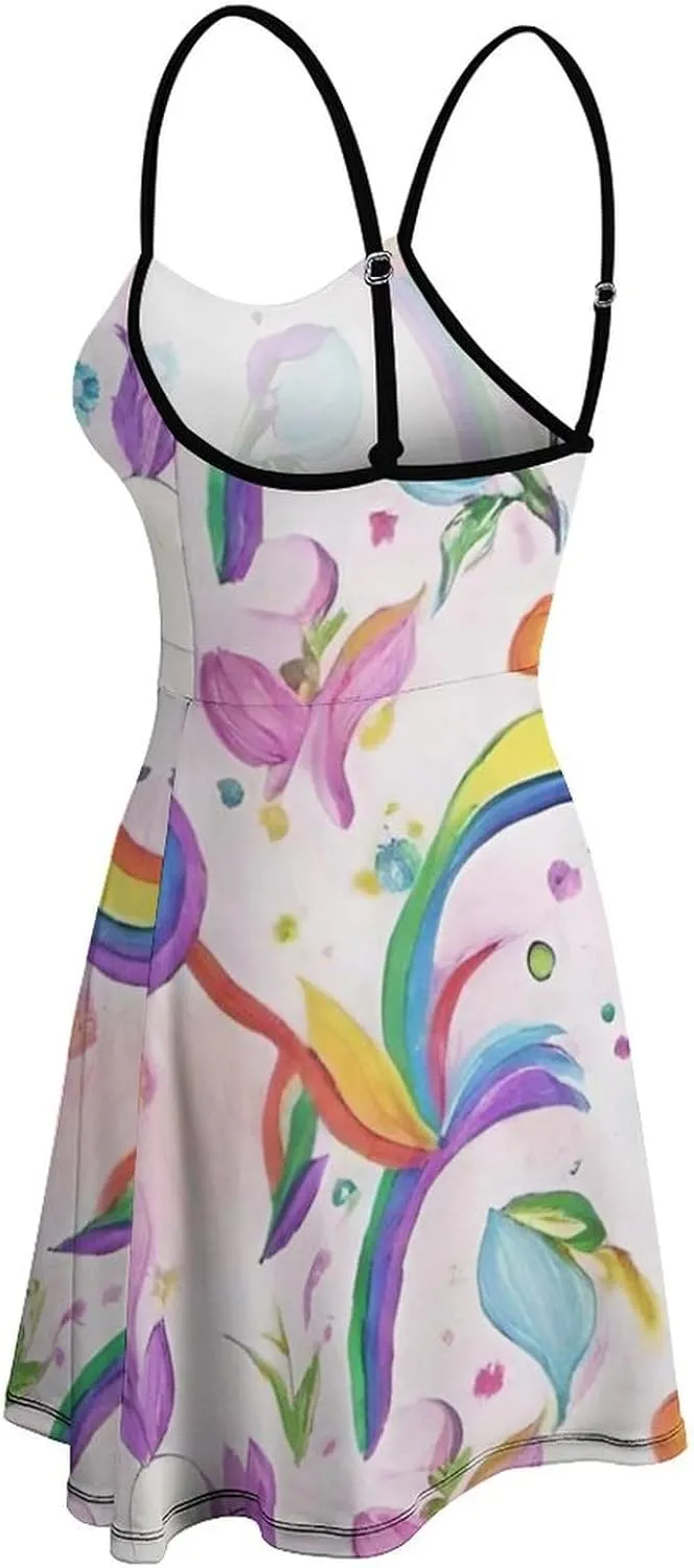 Women's Casual Swing Midi Sun Dress for Party Beach Date