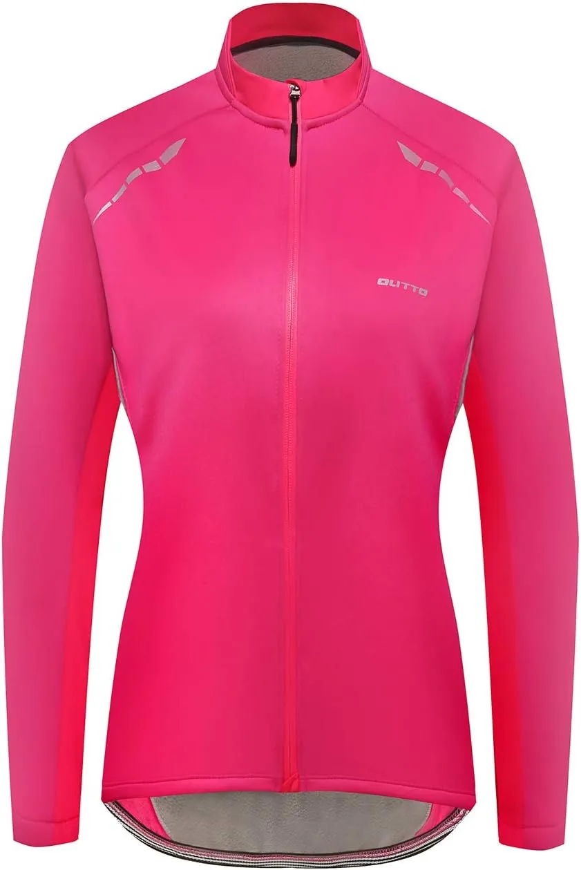 Women's Cycling Thermal Jacket Softshell Winter Long Sleeve Windproof Jersey